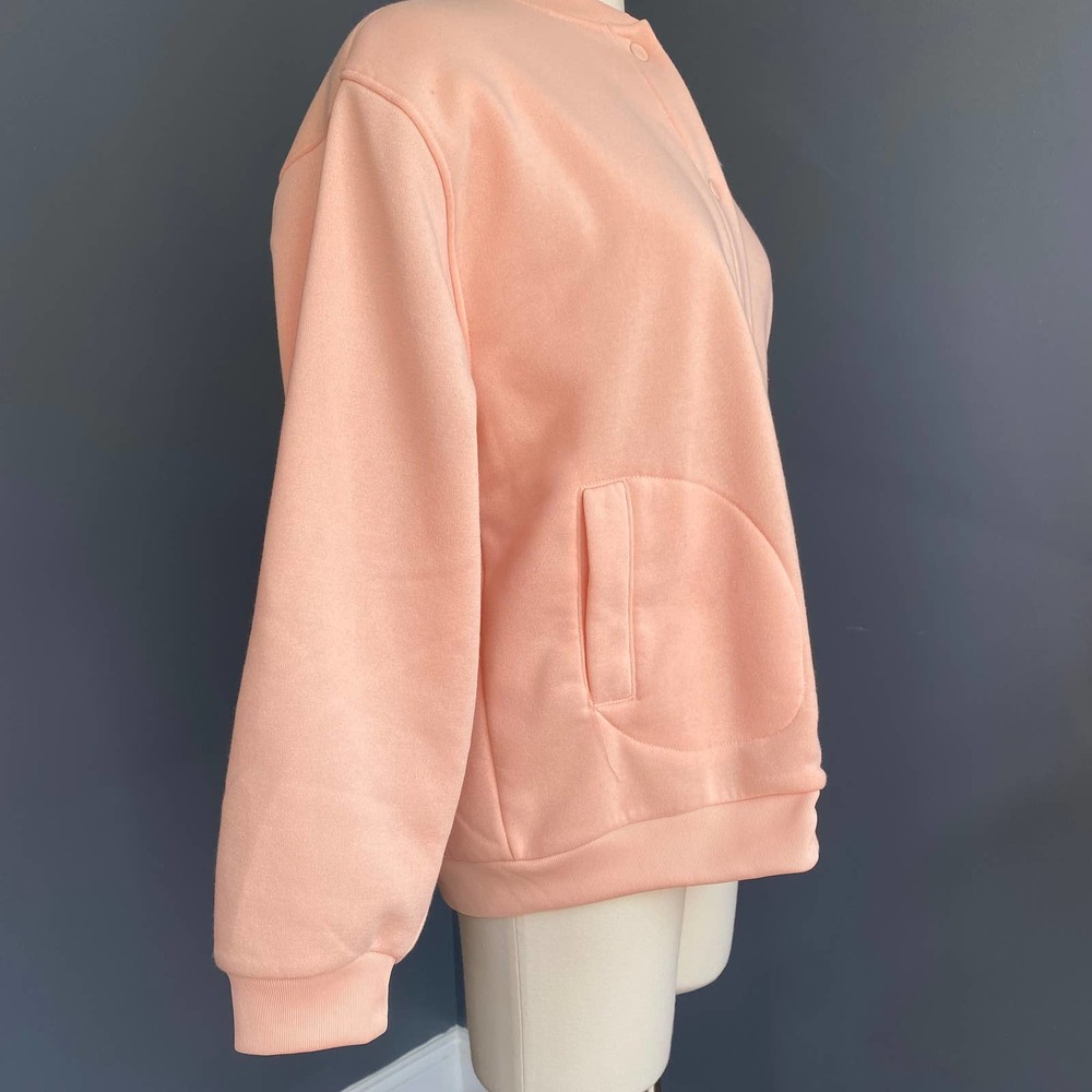 Varsity Style Button Down Sweatshirt Jacket - image 2